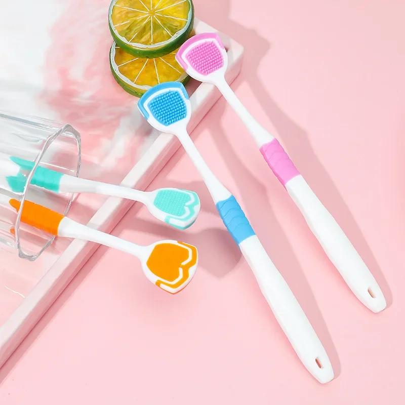 1Pc Tongue Scraper For Oral Hygiene Tongue Cleaner Scraper For Oral Care Tongue Brush Food Debris Clear