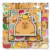50Pcs Cartoon Capybara Stickers Cute Waterproof Animal Sticker Suitcase Decal