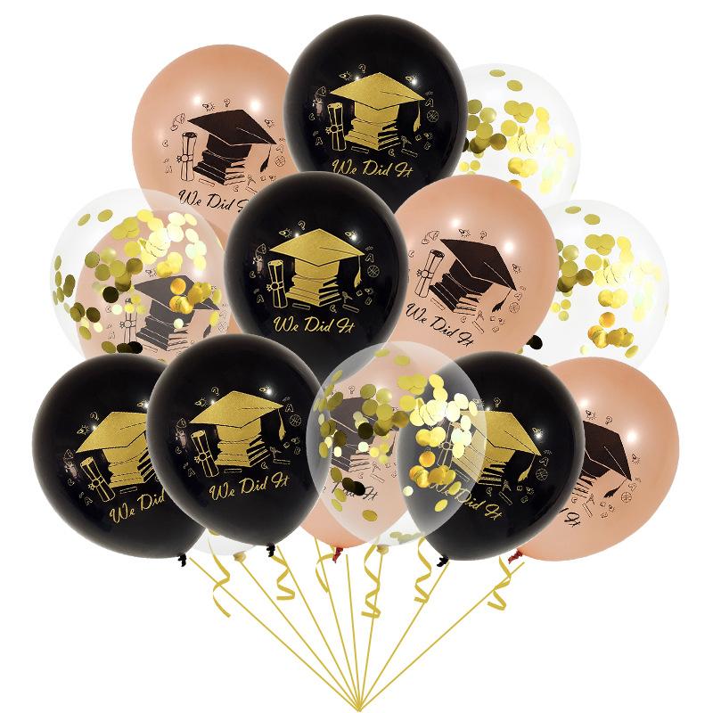 Тематическое украшение выпускного сезона набор латексных шаров для выпускного золото конфетти комбинированный шар поздравления выпускной вечер