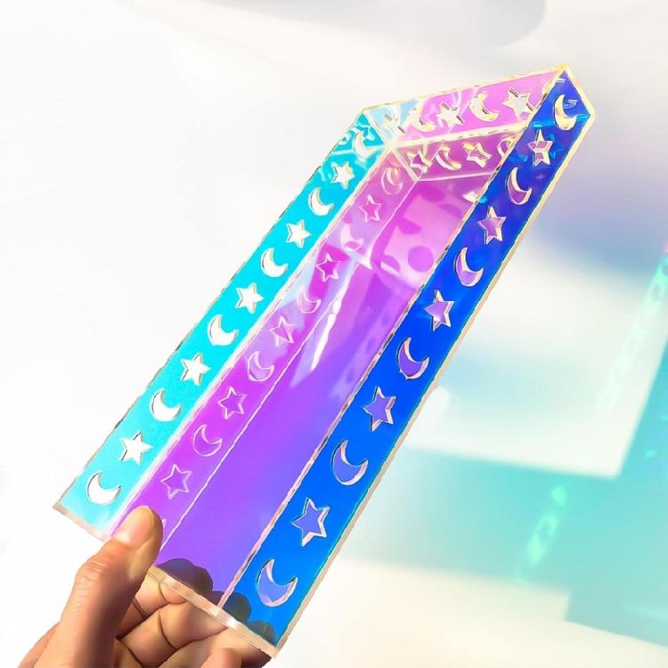 Acrylic Rectangle Decorative Tray Jewelry Perfume Makeup Storage Organizer Rainbow Color Serving Tray Bathroom Accessory