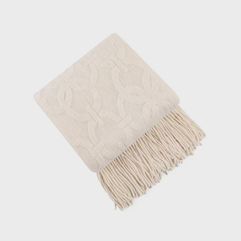 Вязаный жаккардовый плед в американском стиле для дивана, офиса, сна или путешествий