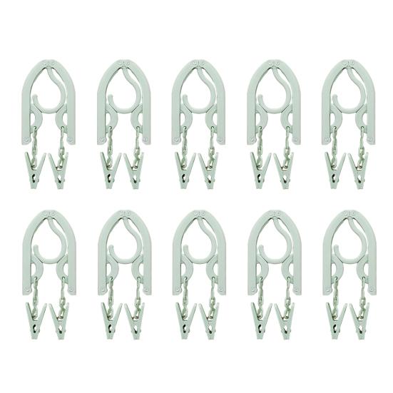 10 шт. Портативная складная вешалка для одежды с 2 прищепками, прочные дорожные брюки, сушилка для одежды, аксессуары для путешествий