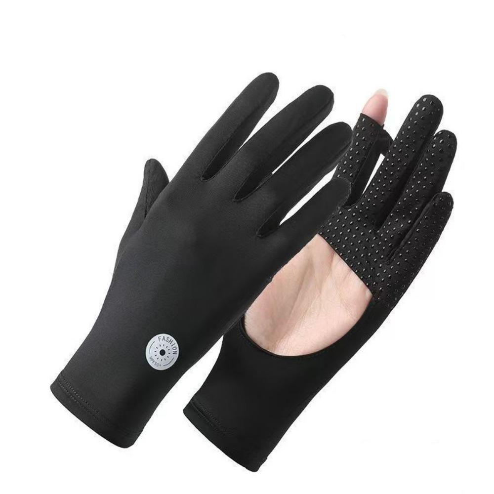 1 пара тонких солнцезащитных перчаток из ледяного шелка, защита от УФ-лучей, перчатки для велоспорта и вождения, женские, для девочек