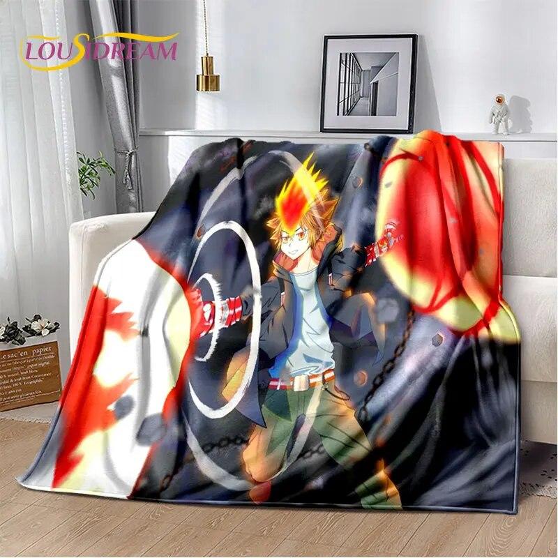 Мягкое плюшевое одеяло с героями аниме Hitman Reborn, фланелевое одеяло, одеяло для гостиной, спальни, кровати, дивана, чехол для пикника, детское одеяло
