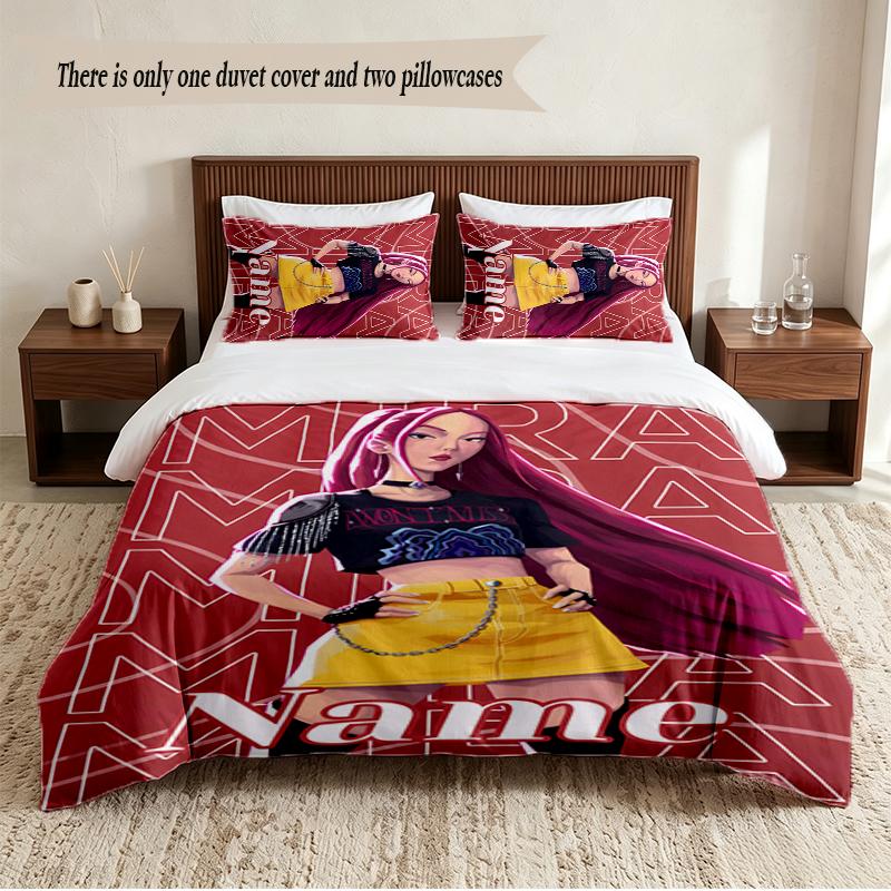 mira Personalized Custom Name 3‑Piece Bedding Set Soft Duvet Cover Set For Bedroom Home Decor