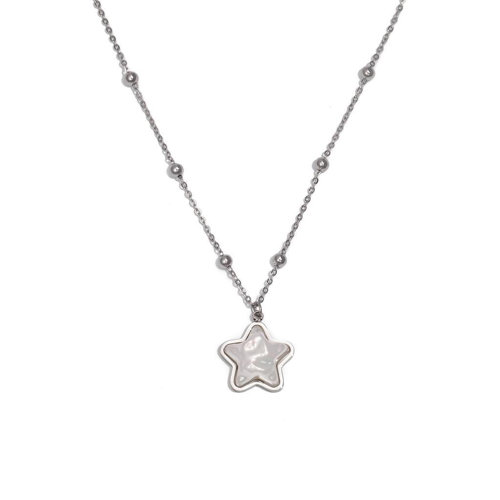 3D Star Pendant Necklace for Women, Finely Polished Stainless Steel Jewelry
