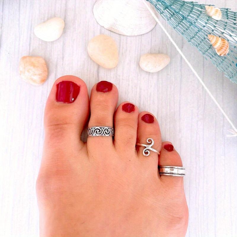 Fashion Spiral Hollow Design Environmentally Friendly Copper Material, Women's Toe Ring Anniversary Gift, Beach Party Jewelry, Suitable for Daily Wear