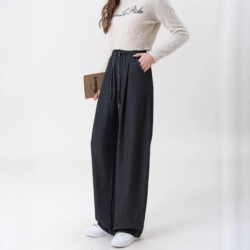 Брюки-шаровары женские осенние модели, новые джинсово-синие с высокой талией свободные и тонкие спортивные повседневные брюки-бананы