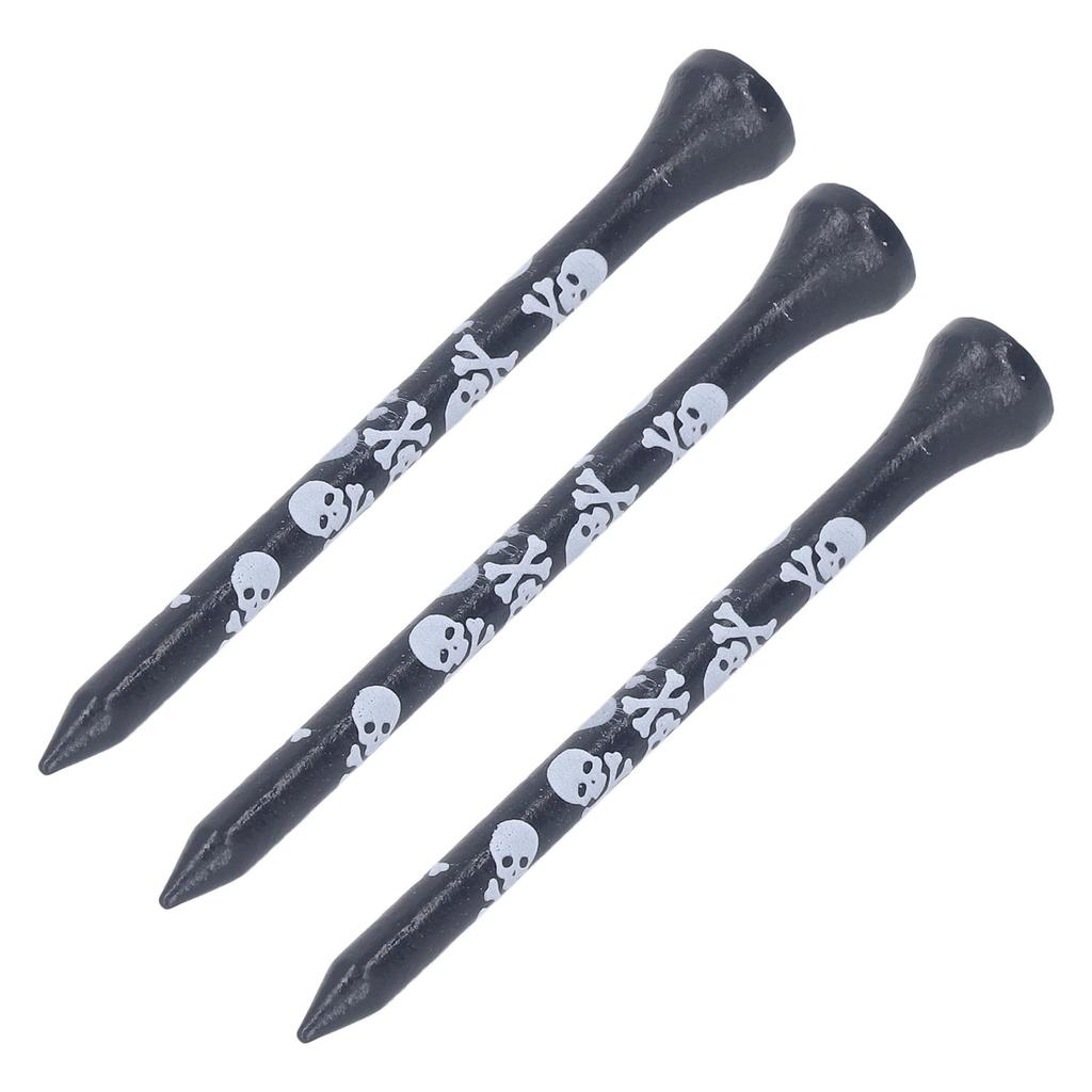 30 шт. Бамбуковые деревянные гольф-ти 8 см с принтом черепа, деревянные гольф-ти, аксессуары для гольфа, черные
