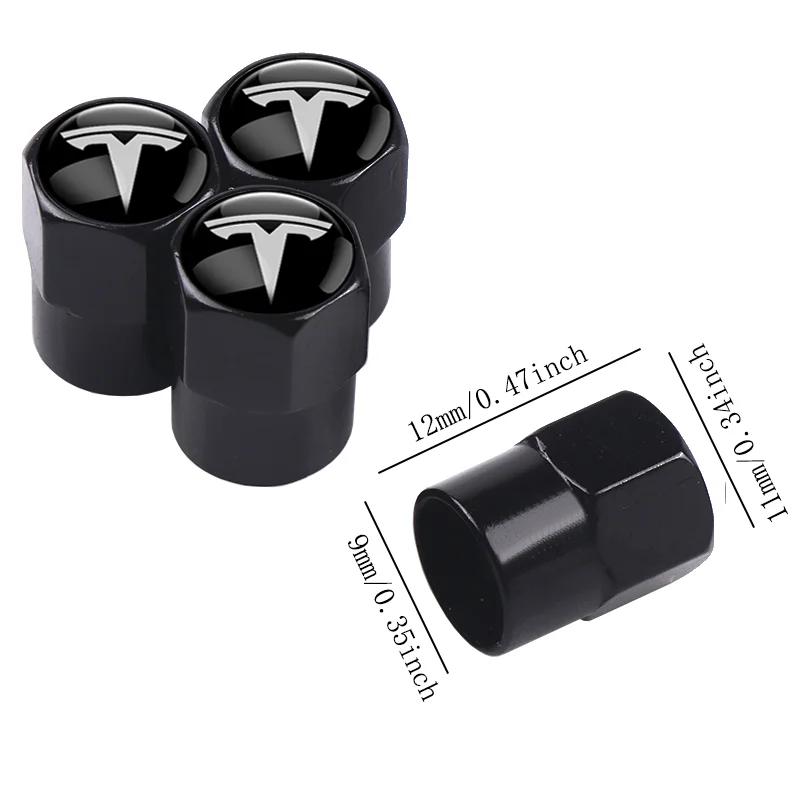 Автомобильная наклейка 2025 Новая Tesla 4 шт. Автомобильные алюминиевые колпачки на ниппель колеса Стержни вентиляционных клапанов колес Крышки воздушного клапана Эмблема Для Tesla Model 3 Model Y