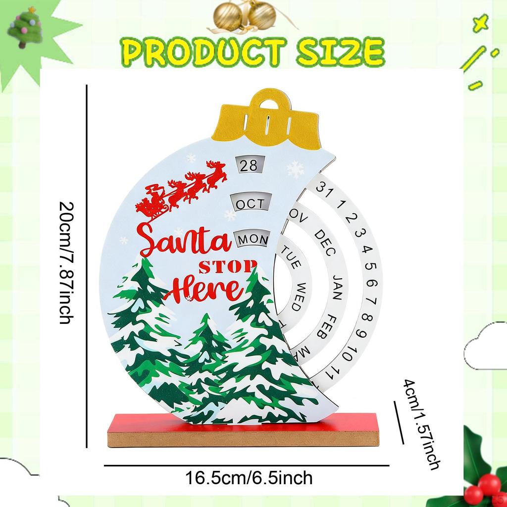 Christmas Calendar Advent Unique Date Month Weekday Decoration Xmas Decor for