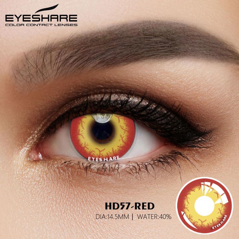 Eyeshare Цветные контактные линзы для глаз, 2 шт., цветные линзы для косплея в стиле аниме, красные линзы для Хэллоуина, контактные линзы, косметический макияж