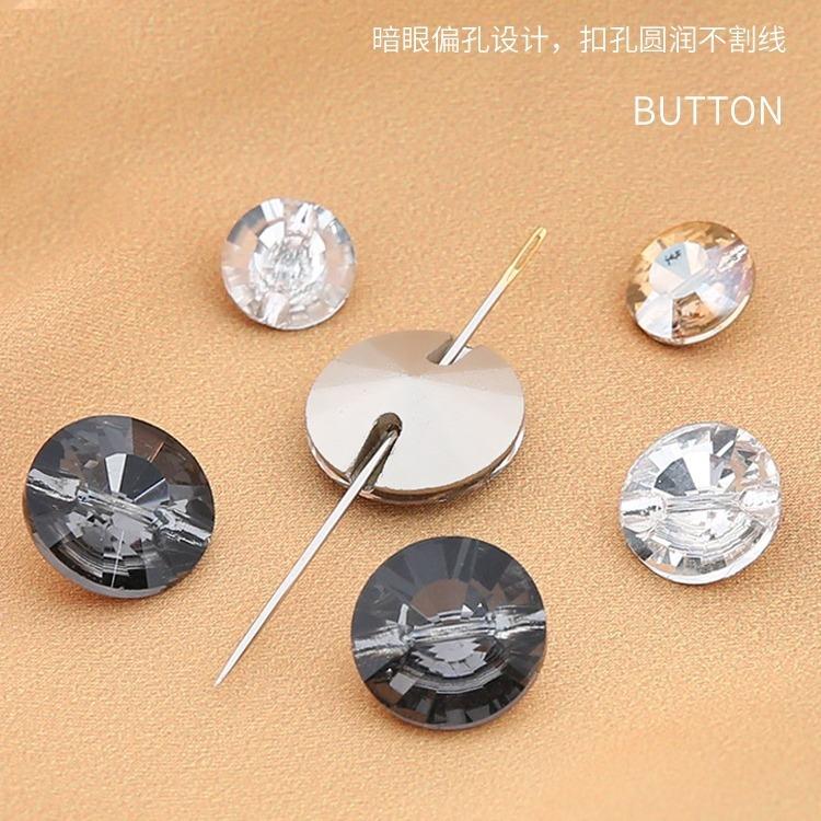 10Pcs Crystal Glass Diamond Buttons High-End Women'S Clothes Top Cardigan Round Button Shirt Sweater Cardigan Small Buttons
