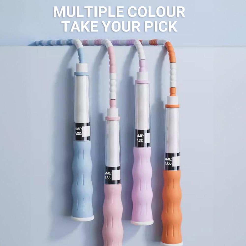 2.8M Soft Beaded Skipping Rope Adjustable PVC Beginners Children Lose Weight Sports Beaded Bamboo Jump Rope Exercising At Home