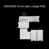 1/5/10PCS For 3528 5050  Clip-on Coupler Solderless PCB 4Pin 10mm LED Strip Connector