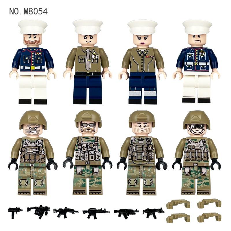Морская пехота Meigao M8054 Строительные блоки Полицейская Минифигурка Оружие Снаряжение Трансграничный Оптовый Продажа Строительные Блоки Детские Игрушки
