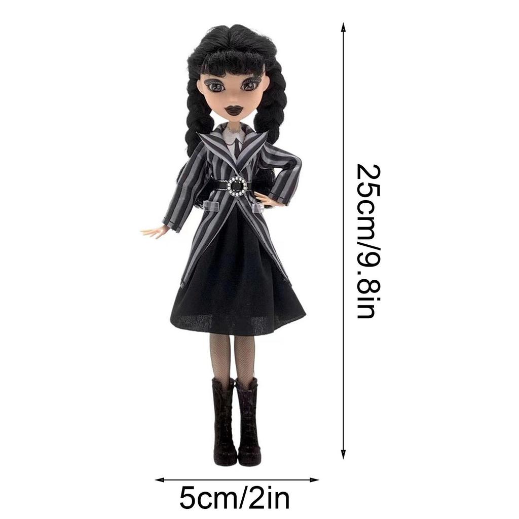 25 см Wednesday Addams Милая фигурка Детские игрушки Семейка Аддамс Аниме BJD Кукла Украшение комнаты DIY Модель Подарки на день рождения