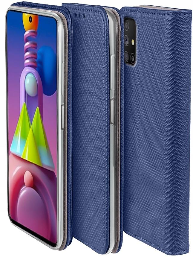 Case for Samsung Galaxy M51 Smart BOOK Magnet Book NAVY BLUE + Glass
