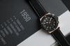 Hyakuichi Chronograph Pink Carbon Black Leather Strap [HYAKUICHI 101] No.8L Watch, Gold, Fiber,