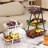 Detachable 2/3 Tier Countertop Iron Art Fruit Basket Multifunctional Dried Fruit Bread Storage Rack Kitchen Hollow Organizer