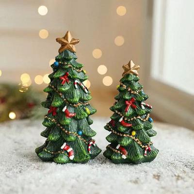 Миниатюрные елочные игрушки из смолы, рождественские украшения, настольные украшения для праздничной вечеринки
