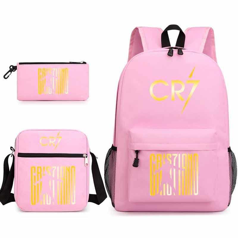 Youth Fashion Backpack Shoulder Bag Pencil Case Children'S Student School Bag 3-Piece Set
