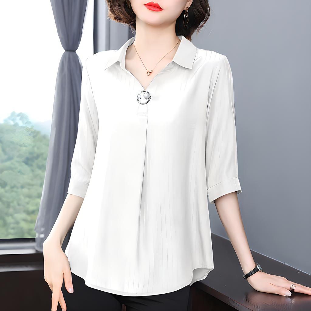 Летние женские рубашки с коротким рукавом, винтажные однотонные длинные свободные женские блузки, повседневный женский топ M-5XL