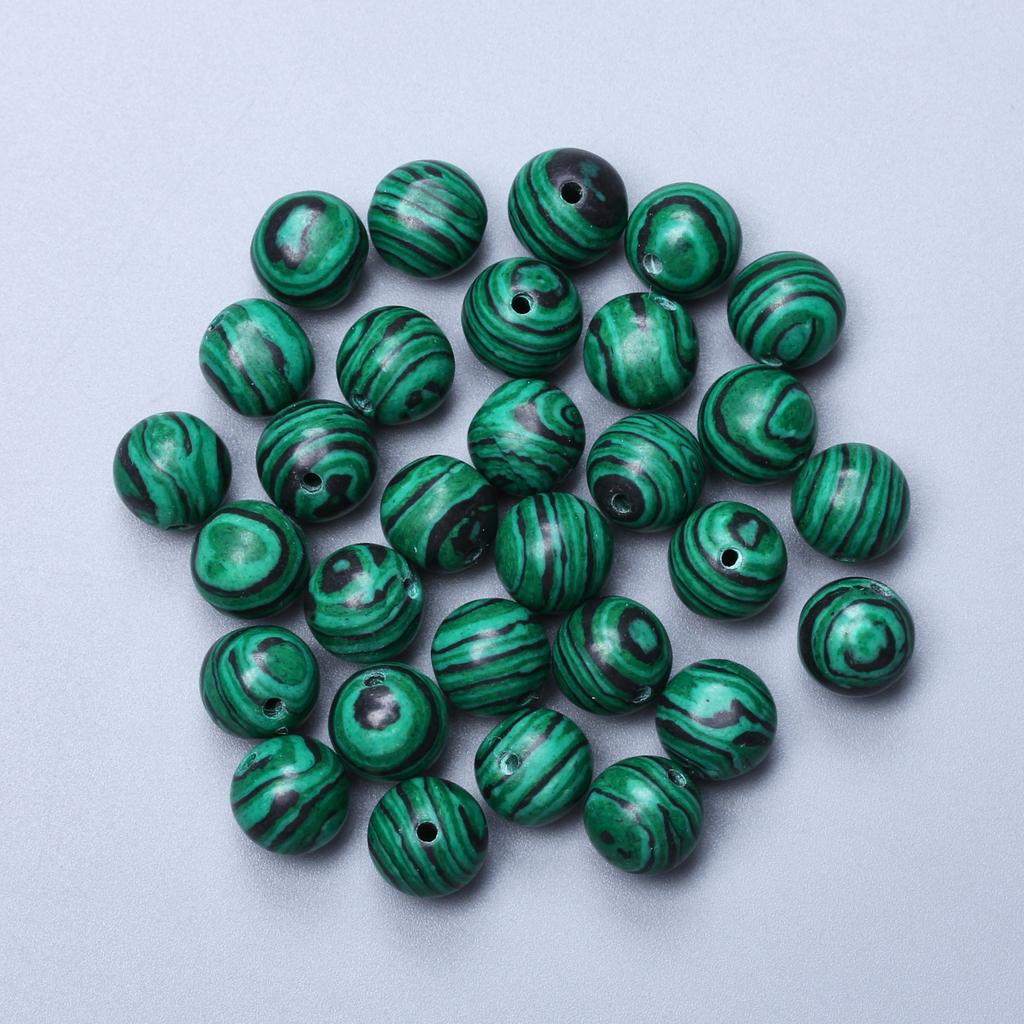 4/6/8/10 мм 60-20 шт. Очаровательные бусины из натурального камня, павлиньи драгоценные камни, зеленые малахитовые круглые бусины, аксессуары для ожерелий своими руками