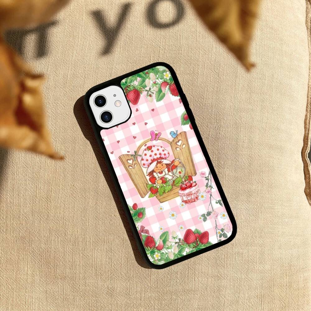 S-Strawberry-shortcake Girl Phone Case For IPhone 17 16 15 14 Plus 13 11 12 Pro Max Silicone Hard PC TPU Cover