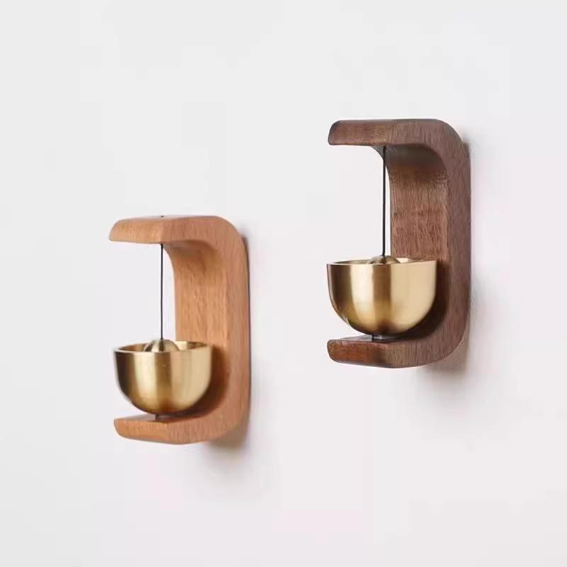 1Pcs Entrance Doorbell Shopkeeper'S Bell Wind Bell Door Opening Wooden Clock Reminder For Home Small Bell Decorations