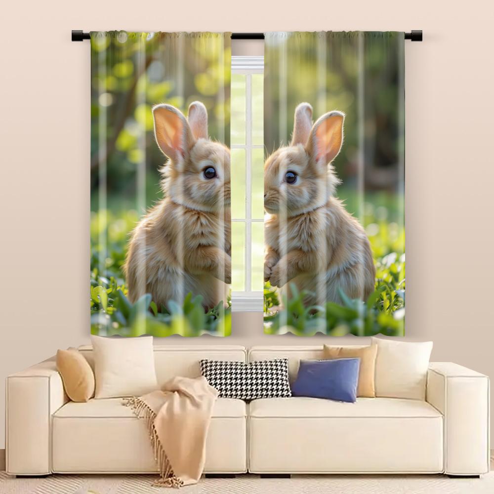 2 шт., фильтрующие шторы (исключая удилища, неподвижный, без батареек) Говорящие кролики для использования в спальнях и гостиных
