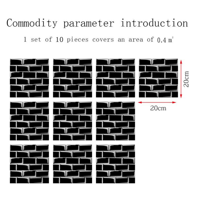 10 шт. наклейки на плитку кирпичный узор самоклеящаяся пленка для плитки наклейка на стену 20 х 20 см для ванной комнаты