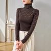 Niche Design Pressure-drilled Silk Wool Sweater Autumn Turtleneck Slim-fitting and Thin Bottomed Knitted Sweater Women's Top