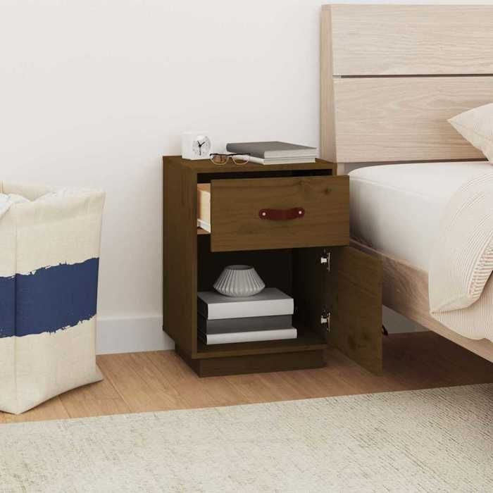 VidaXL Bedside Tables 2pcs Honey Brown 40x34x55cm Solid Pine Wood 818312
