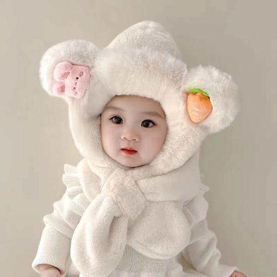 Детская шапка и шарф зимний плюшевый шапка-ушанка с шарфом