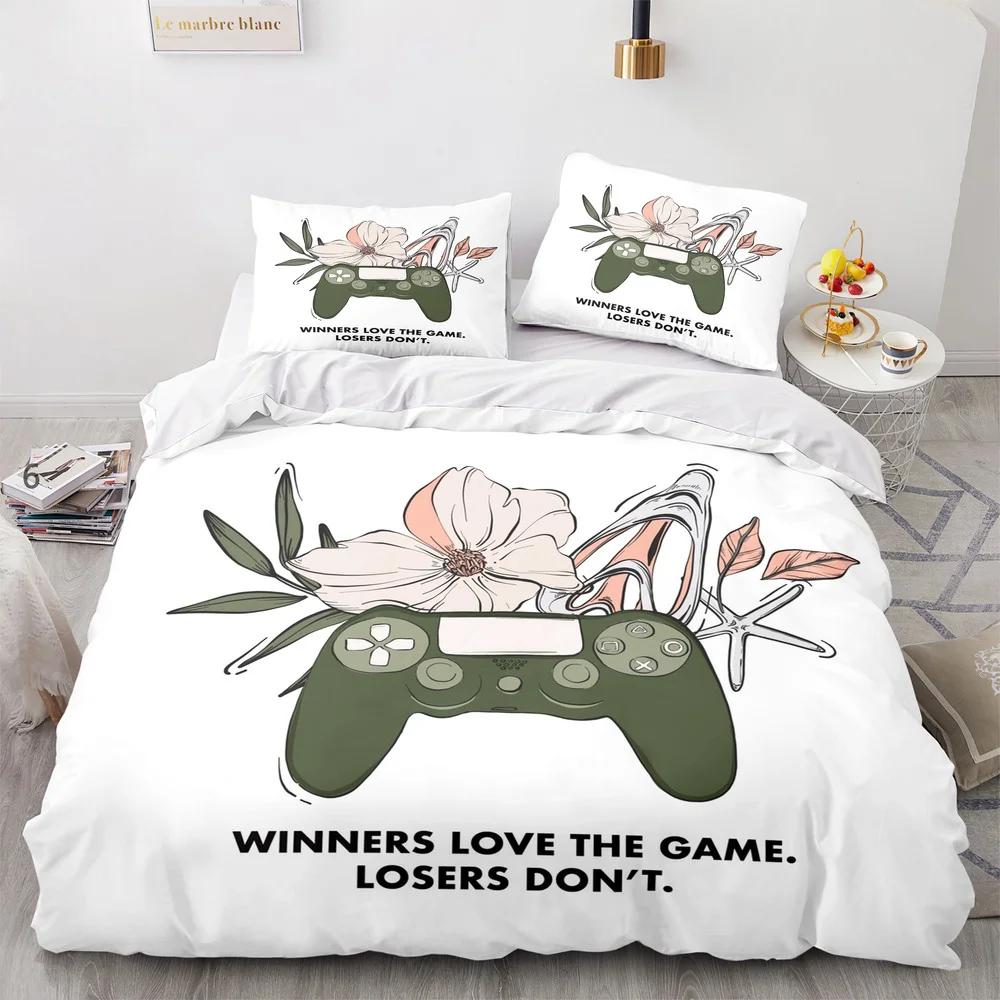 Игровой Принт Комплект Пододеяльника Геймпад Контроллер Видеоигры Постельное Белье для Детей Подростков Мальчиков Спальни Пододеяльник с Наволочкой