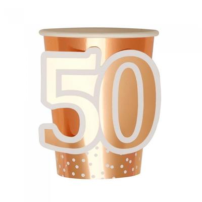 Одноразовый стаканчик Neviti на 50-летие (Пакет из 8)