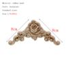 1Pc Unique Natural Floral Wood Carved Wooden Figurines Crafts Corner Appliques Frame Wall Door Furniture Woodcarving Decorative