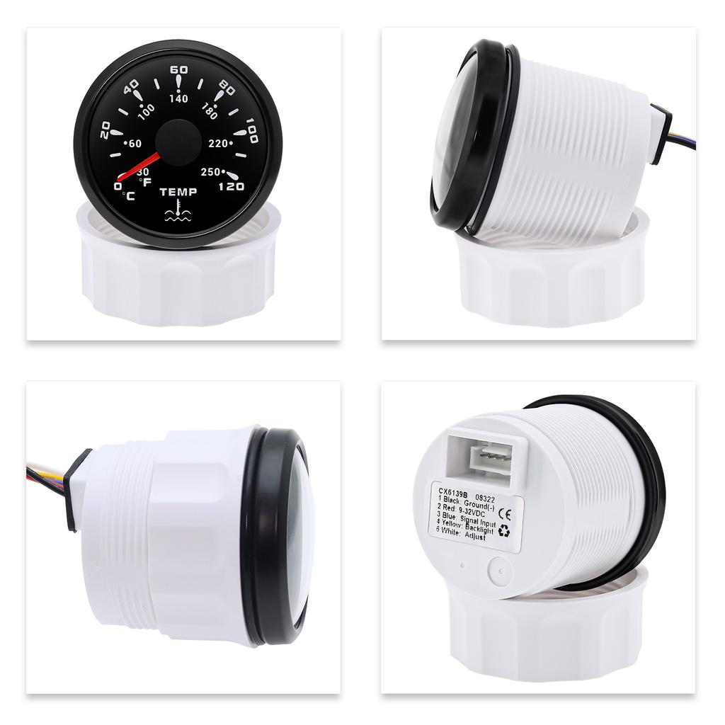 0-120℃/30-250℉ Water Temperature Gauge 7Color Backlight Waterproof / Car Water Temperature Sensor Digital pointer Car Gauge
