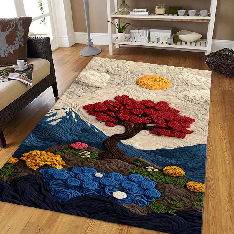 Ковер с принтом для гостиной, спальни, журнального столика, дивана, ковер, устойчивый к грязи и простой в уходе напольный коврик