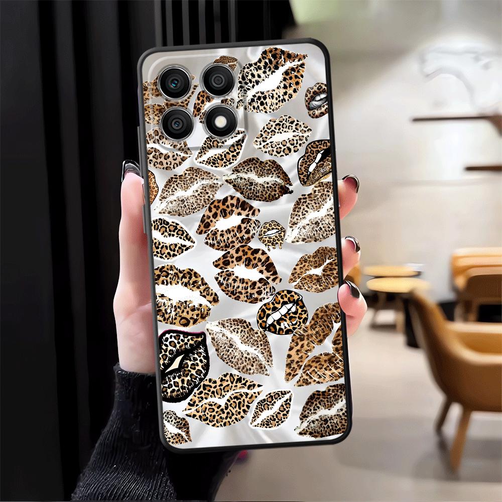 Чехол с принтом леопарда и губ для Honor Magic5Lite X5b X9a 90 X7 X6 8X X8 70 200 400 Lite Чехол для телефона Funda