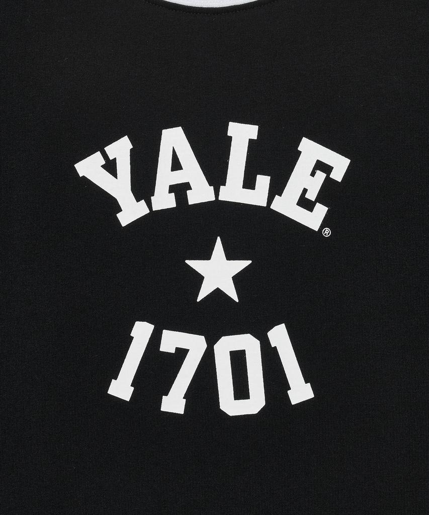 Женская футболка YALE 1701 с логотипом_Черная