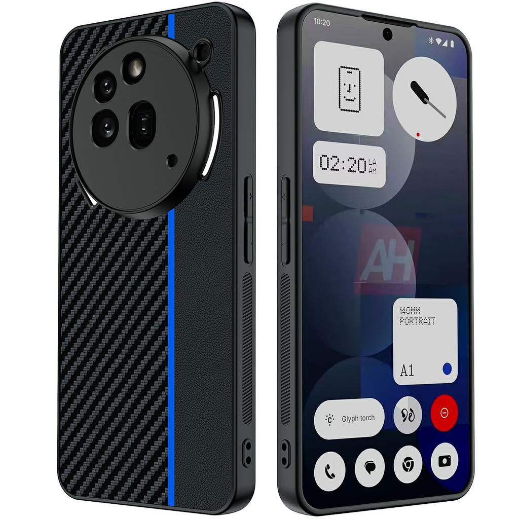 Ни за что Телефон (3a) Чехол Pro Case Leather + PC Hard Phone Cover с текстурой из углеродного волокна