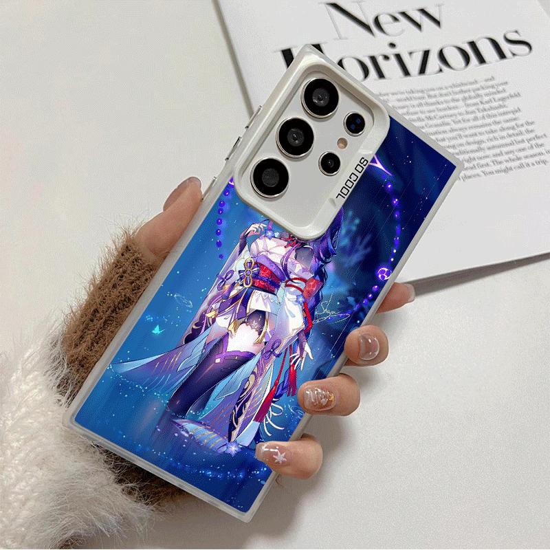 Genshin Impact Райден Сёгун Мягкий чехол для телефона для Samsung Galaxy S24 S25 FE S26 Edge S23 Ultra S22 Plus S21 + Ударопрочный чехол Ba