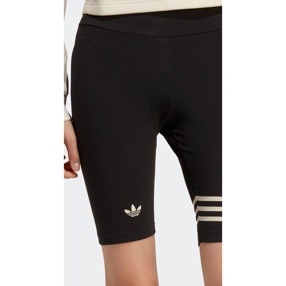 adidas Оригинальные шорты Hot Girl Series с логотипом и тремя полосками, обтягивающие однотонные спортивные шорты для женщин, черные IB7325
