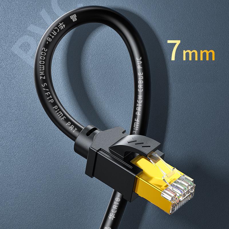 0.5m/1m/2m CAT8 Network Cable 40Gbps Ethernet Wire Double Shield 26AWG Pure Copper Jumper Line for PC Computer Laptop Lan Cord
