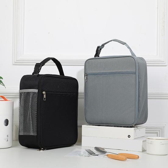 Изолированная многоразовая сумка для обеда большой вместимости с выдвижным карманом Водонепроницаемая ручка с пряжкой Портативная сумка Bento