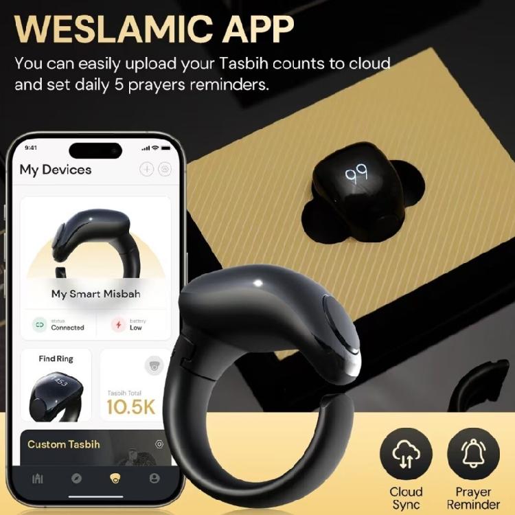 Электронный счетчик тасбих Weslamic Itasbih Zikr Цифровой счетный аксессуар для молитв, до 9999 отсчетов, водонепроницаемый