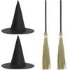 Halloween Witch Broom Plastic Witch Broomstick Broom Props Witch Broom