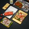 304 Stainless Steel Rectangle Serving Tray Restaurant Fish BBQ Sushi Food Plate Kitchen Baking Dish Snack Dessert Storage Tray